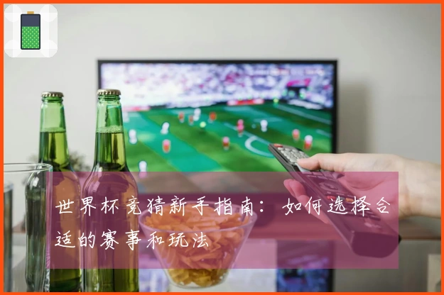 世界杯竞猜新手指南：如何选择合适的赛事和玩法